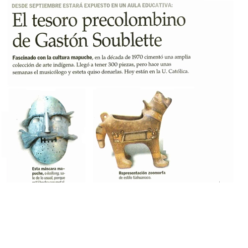 El tesoro precolombino de Gastón Soublette, El Mercurio